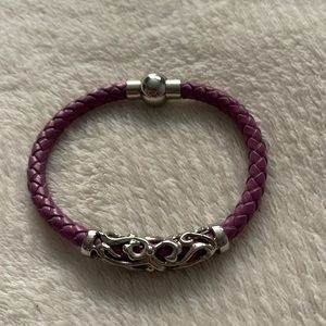 Silver and purple bracelet